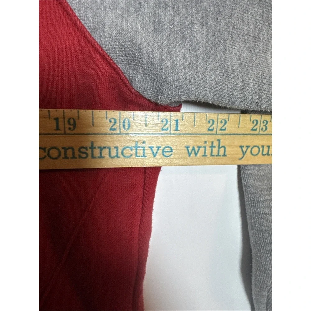 Adidas Wisconsin Badgers Hoodie L Button Neck Pullover‎ Bucky Logo Red Gray
